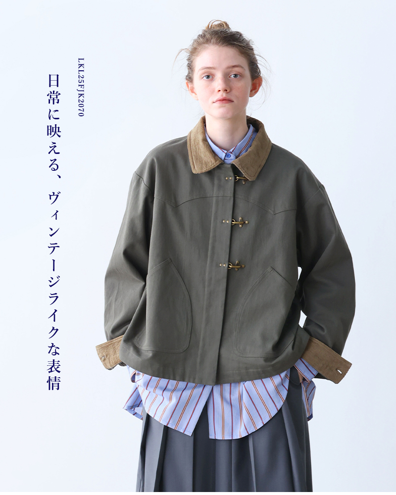 ボンディング配色シャツジャケット　ブラック　エイミーロウ 配色ボンディングCPOシャツジャケット Eimee Law│Eimee Law