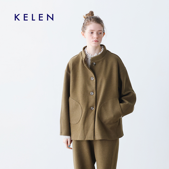 kelen(ケレン)モックネックデザインジャケット“TRIMO”lkl25fjk2073