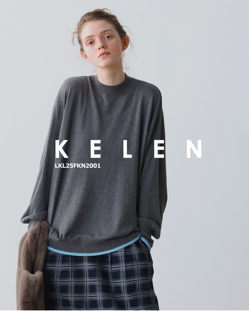 kelen(ケレン)ポイントカラーデザインニットトップス“FINI”lkl25fkn2001