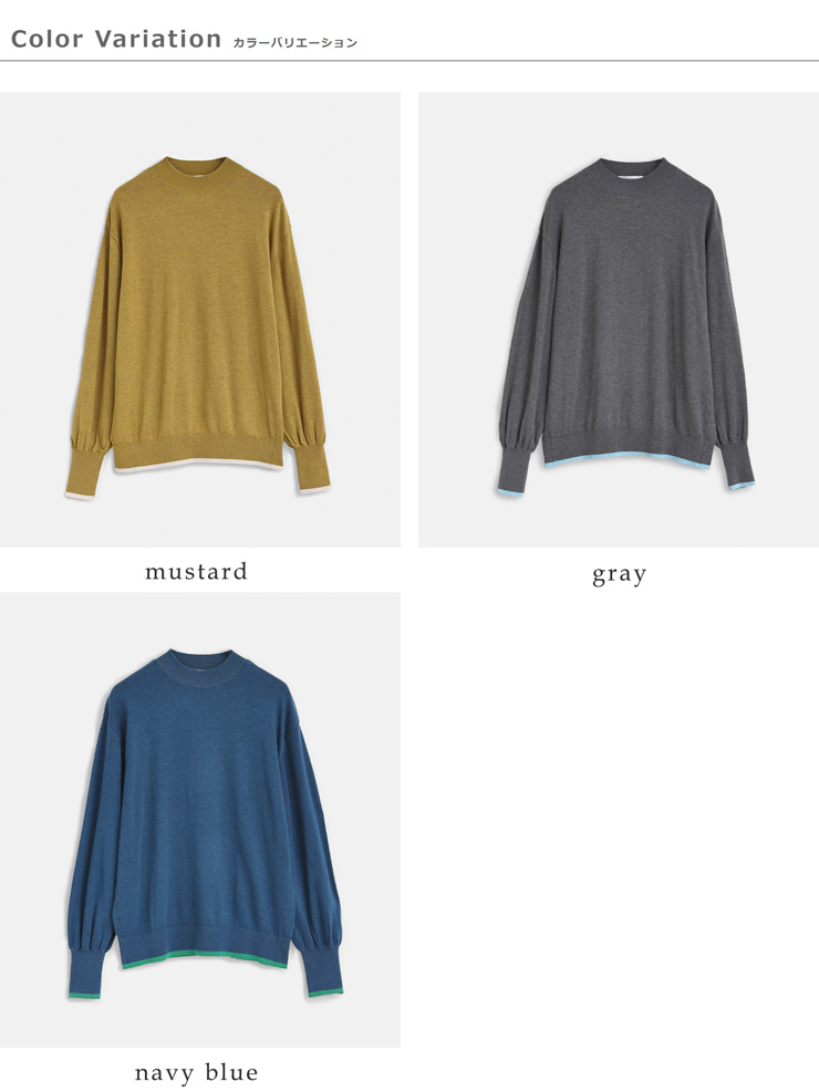 kelen(ケレン)ポイントカラーデザインニットトップス“FINI”lkl25fkn2001