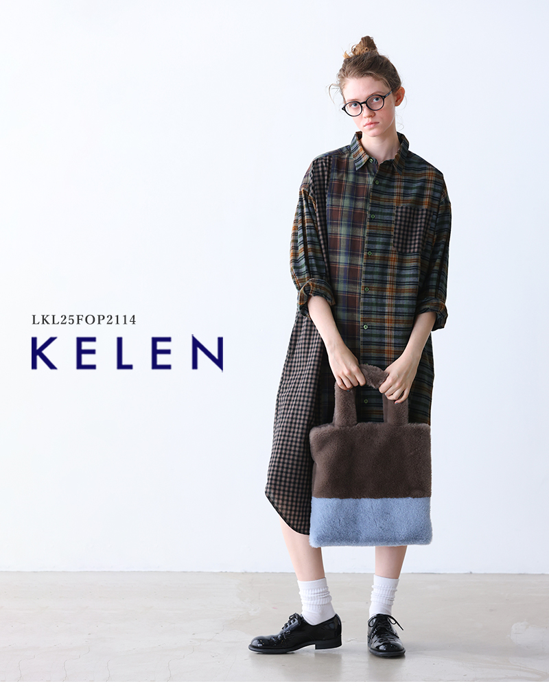 kelen(ケレン)パネルデザインシャツワンピース“SERI”lkl25fop2114