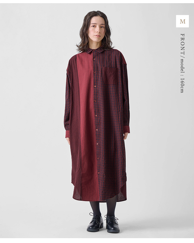 kelen(ケレン)パネルデザインシャツワンピース“SERI”lkl25fop2114