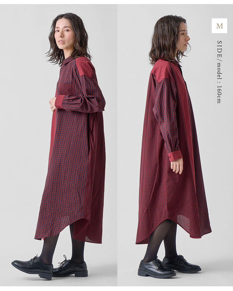 kelen(ケレン)パネルデザインシャツワンピース“SERI”lkl25fop2114