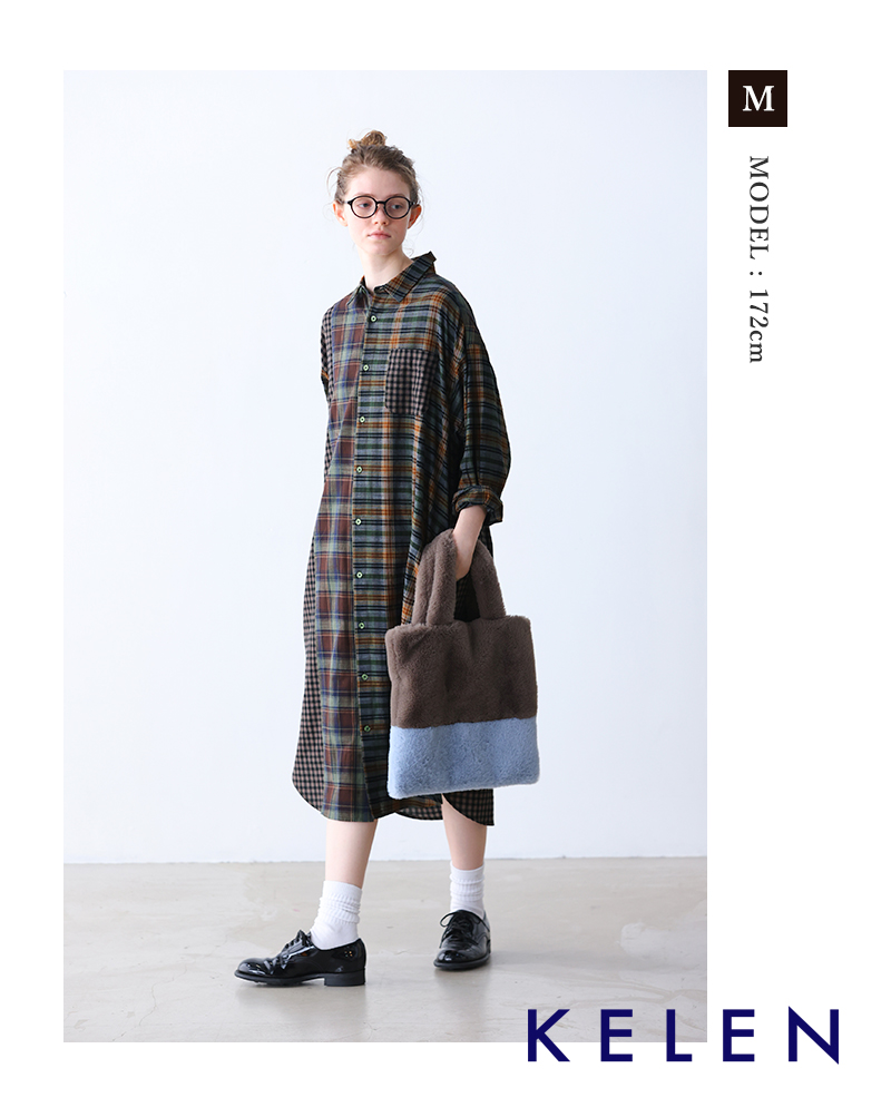 kelen(ケレン)パネルデザインシャツワンピース“SERI”lkl25fop2114