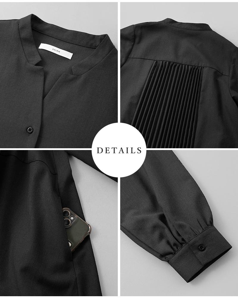 kelen(ケレン)デザインカラーバックプリーツワンピース“LAETY”lkl25fop2115