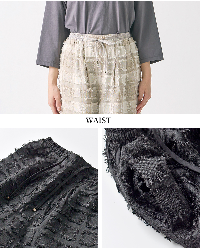 kelen(ケレン)フリンジチェックワイドパンツ“ENIU”lkl25fpt2105