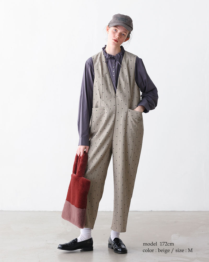 kelen(ケレン)ヘリンボーンVネックサロペット“BRIS”lkl25fpt2107