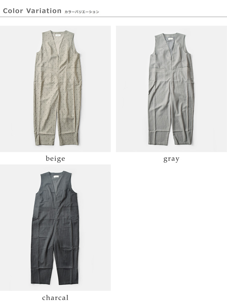 kelen(ケレン)ヘリンボーンVネックサロペット“BRIS”lkl25fpt2107