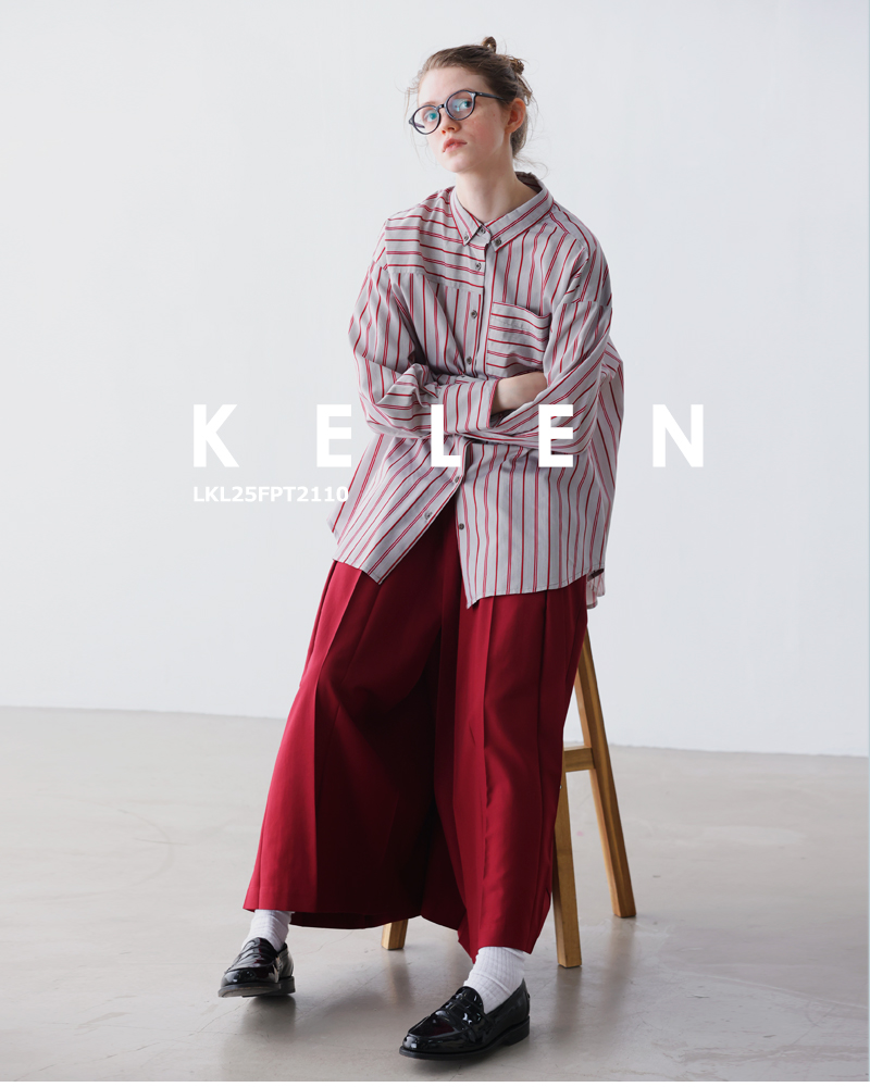 kelen(ケレン)プリーツタックデザインパンツ“KUKUS”lkl25fpt2110
