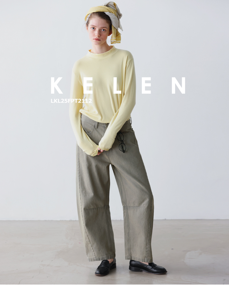 kelen(ケレン)カーブデザインカラーデニムパンツ“HEDY”lkl25fpt2112