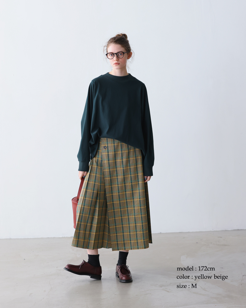 kelen(ケレン)ラップデザインチェックプリーツスカート“QUIE”lkl25fsk2043