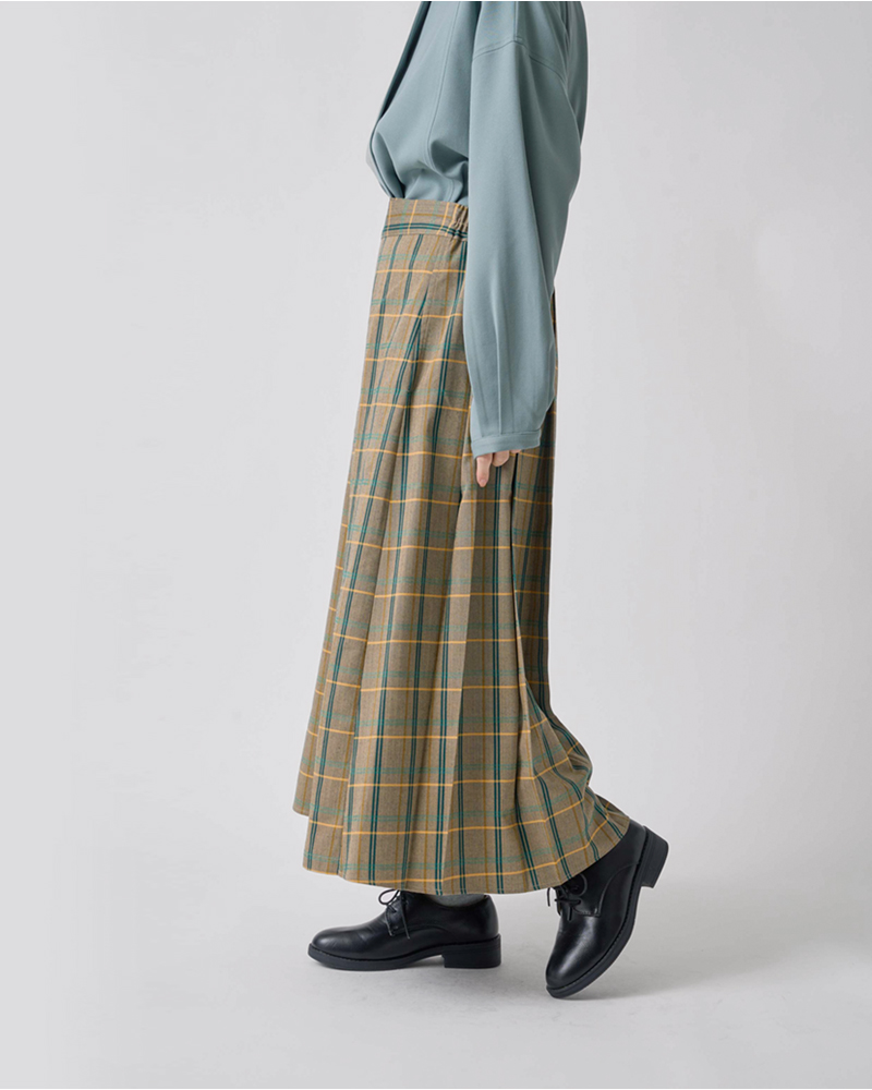 kelen(ケレン)ラップデザインチェックプリーツスカート“QUIE”lkl25fsk2043