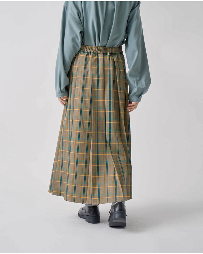 kelen(ケレン)ラップデザインチェックプリーツスカート“QUIE”lkl25fsk2043
