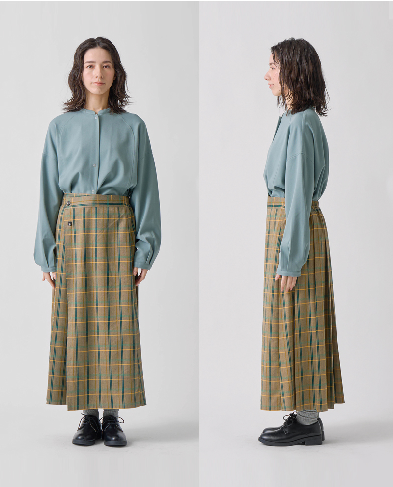 kelen(ケレン)ラップデザインチェックプリーツスカート“QUIE”lkl25fsk2043