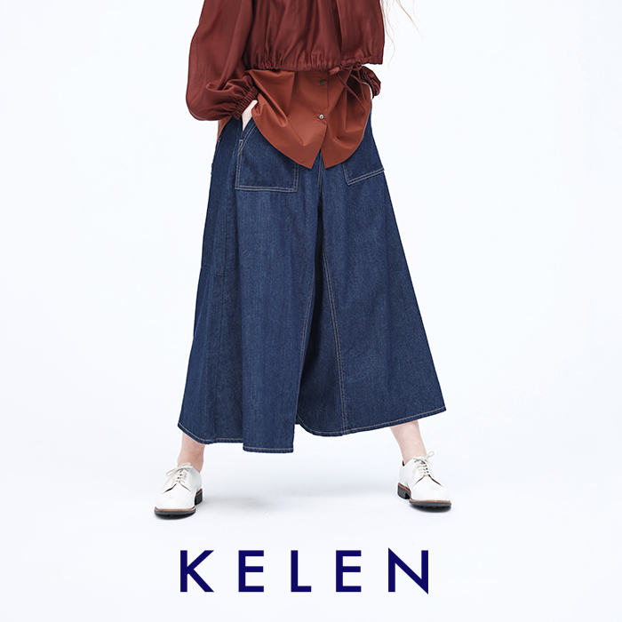 kelen(ケレン)フロントパンツバックスカートデニム“OMALI”lkl25hpt2091
