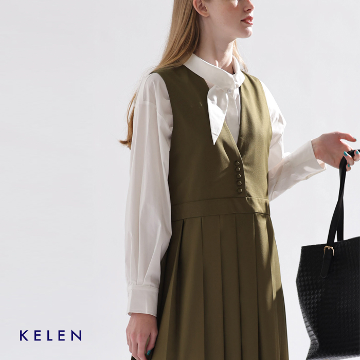 kelen(ケレン)ストレッチボウタイデザインブラウス“ELTON”lkl25wbl2267