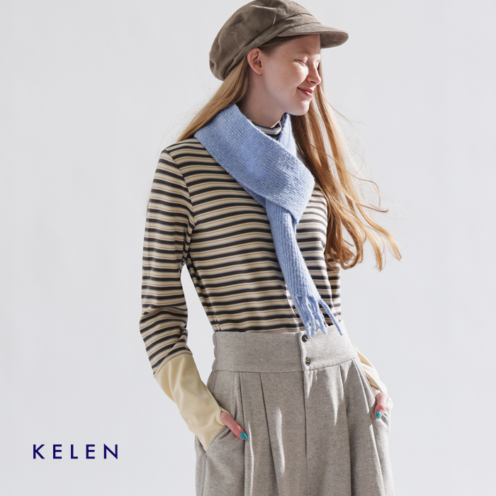 kelen(ケレン)ストレッチジャージーボーダーハイネックトップス“TARIA”lkl25wcs2009