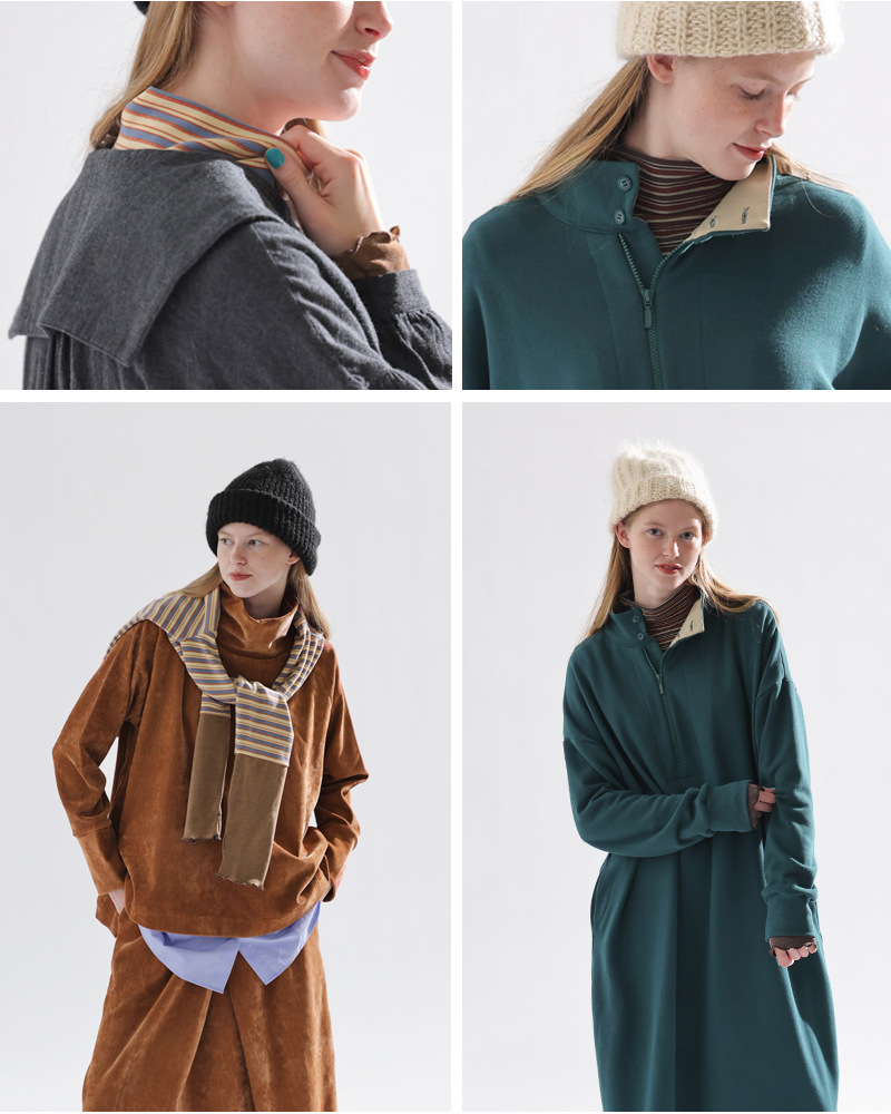 kelen(ケレン)ストレッチジャージーボーダーハイネックトップス“TARIA”lkl25wcs2009