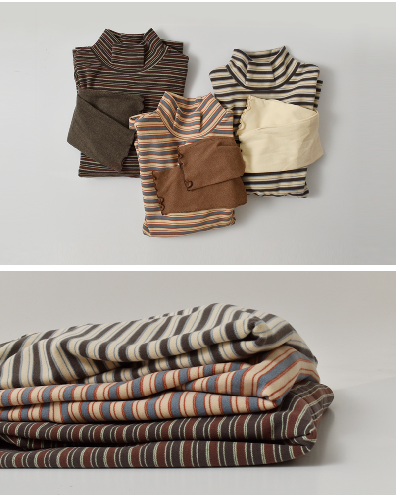 kelen(ケレン)ストレッチジャージーボーダーハイネックトップス“TARIA”lkl25wcs2009