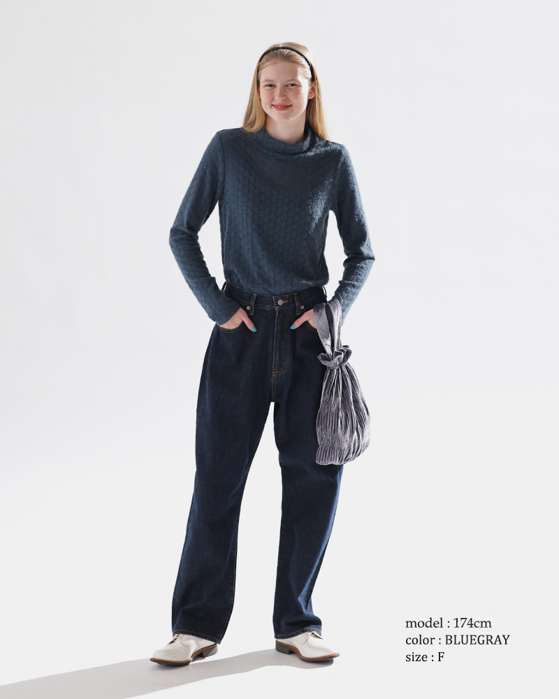 kelen(ケレン)ストレッチジャージーハイネックレーストップス“MINT”lkl25wcs2010