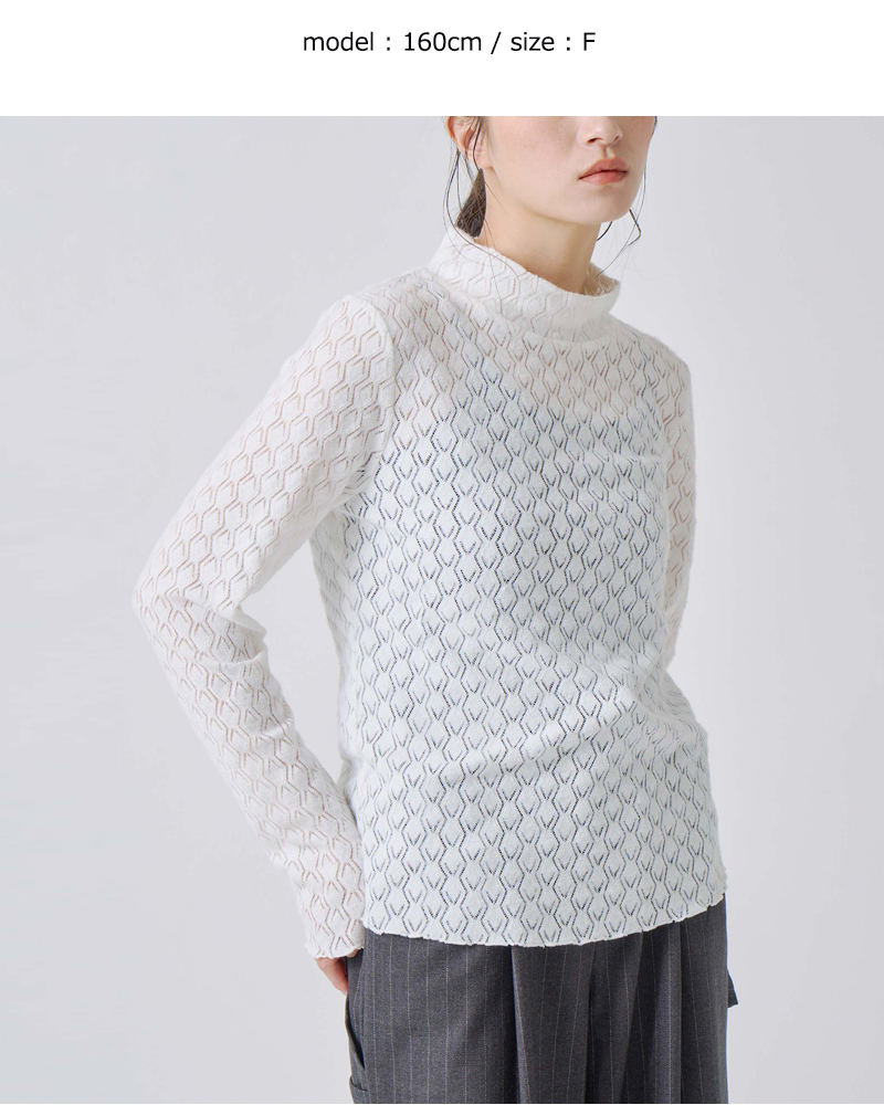 kelen(ケレン)ストレッチジャージーハイネックレーストップス“MINT”lkl25wcs2010