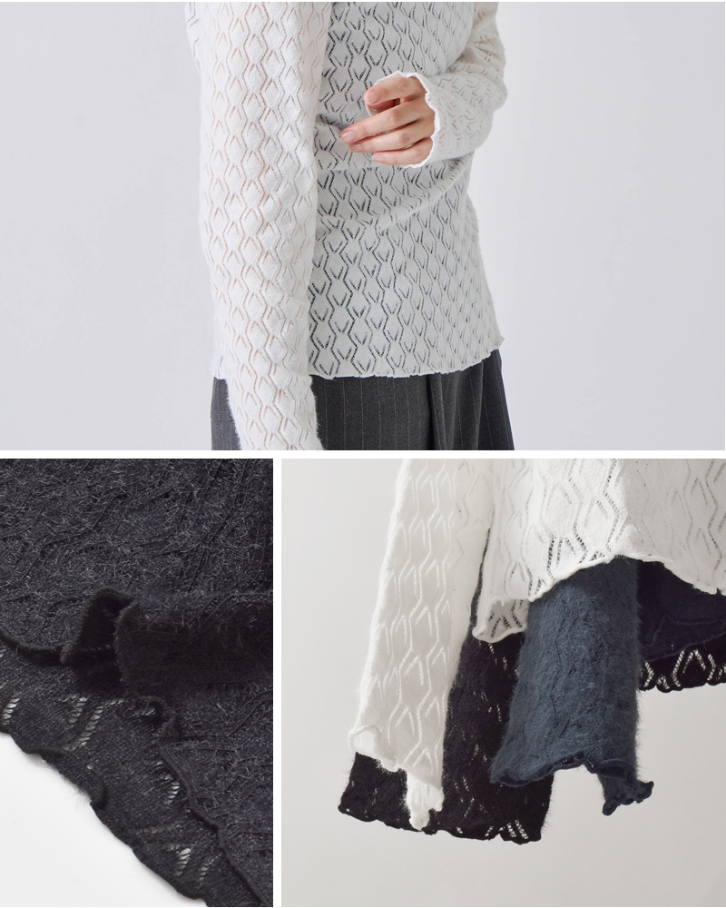 kelen(ケレン)ストレッチジャージーハイネックレーストップス“MINT”lkl25wcs2010