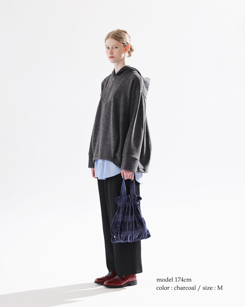 kelen(ケレン)ストレッチジャージードローストリングヘムフーディープルオーバー“ZISS”lkl25wcs2011