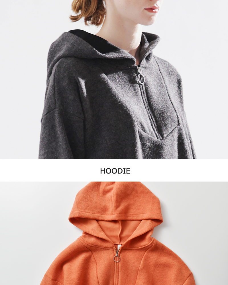 kelen(ケレン)ストレッチジャージードローストリングヘムフーディープルオーバー“ZISS”lkl25wcs2011