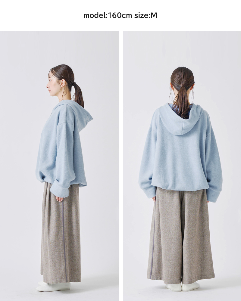 kelen(ケレン)ストレッチジャージードローストリングヘムフーディープルオーバー“ZISS”lkl25wcs2011