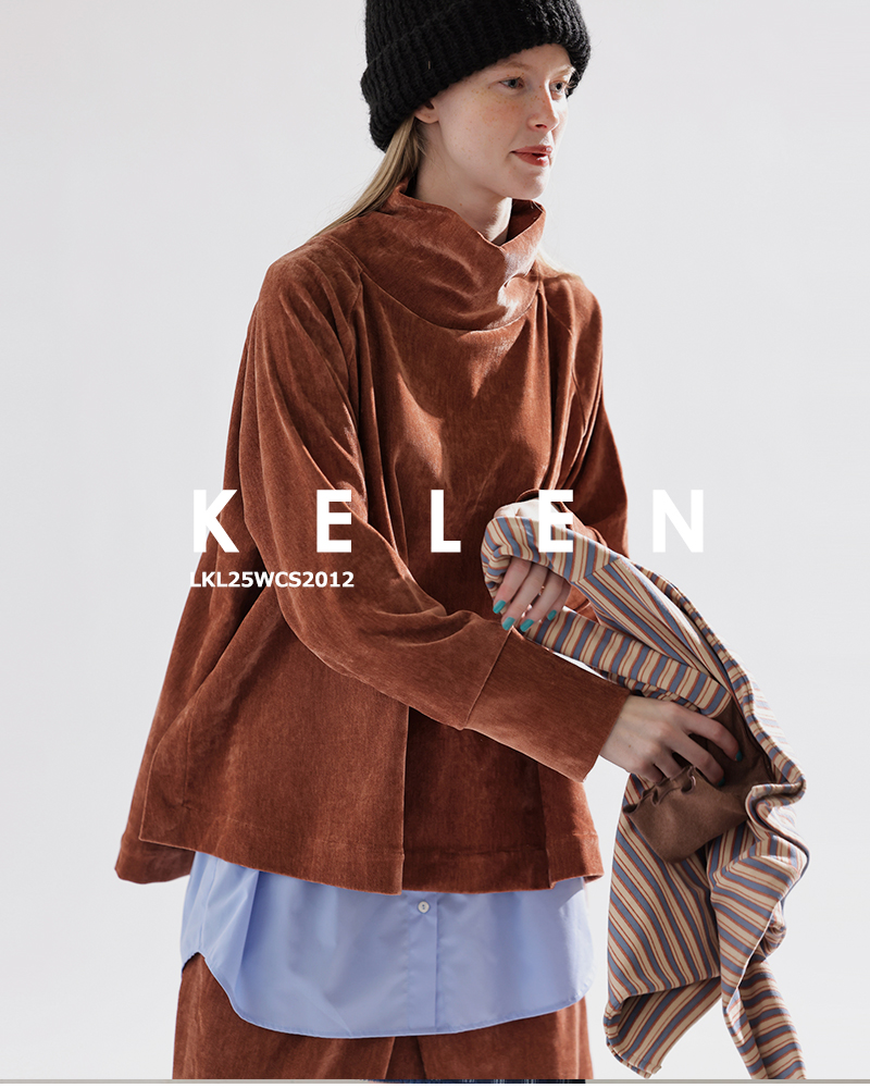 kelen(ケレン)ストレッチジャージーハイネックデザイントップス“BONI”lkl25wcs2012
