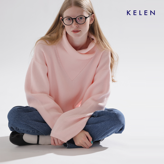 kelen(ケレン)デザインカラーニットプルオーバー“MOMO”lkl25wkn2005