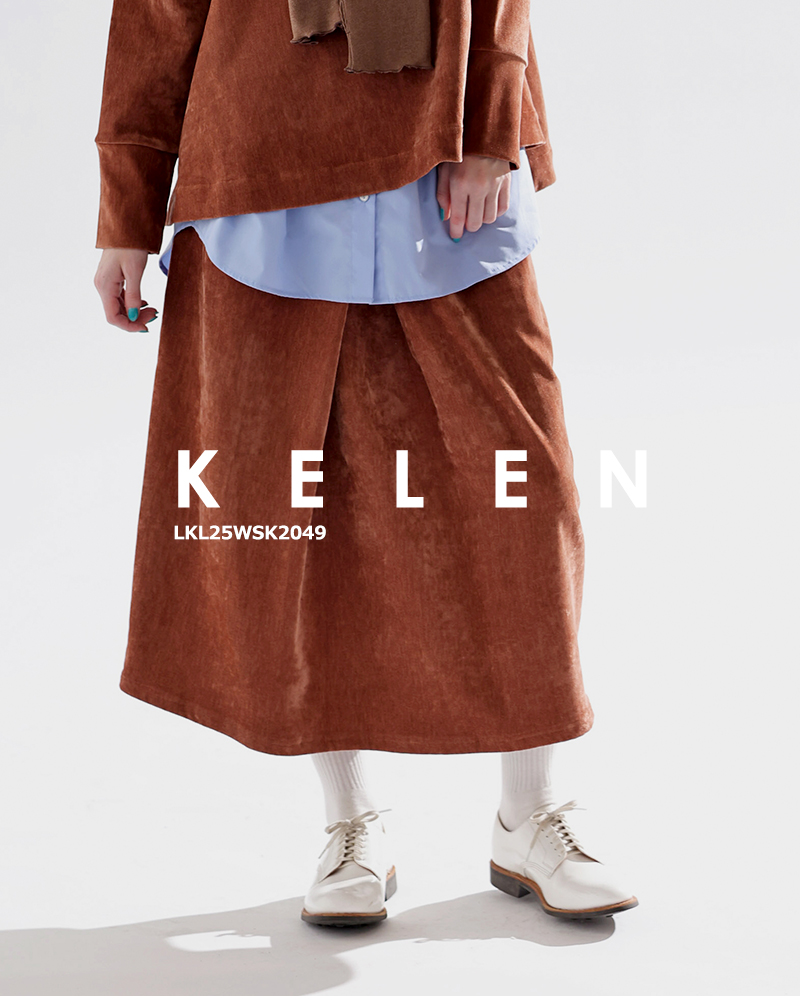 kelen(ケレン)ストレッチジャージータックデザインスカート“YELL”lkl25wsk2049