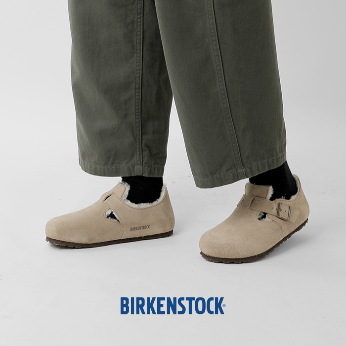 BIRKENSTOCK(ビルケンシュトック)ロンドンシアリングスエードレザーボアナローフラットシューズ“LONDONSHEARLING”london-shearling