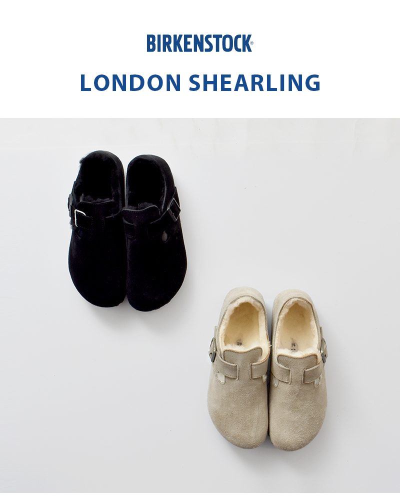 BIRKENSTOCK(ビルケンシュトック)ロンドンシアリングスエードレザーボアナローフラットシューズ“LONDONSHEARLING”london-shearling