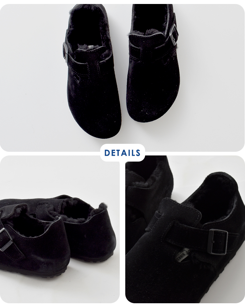BIRKENSTOCK(ビルケンシュトック)ロンドンシアリングスエードレザーボアナローフラットシューズ“LONDONSHEARLING”london-shearling
