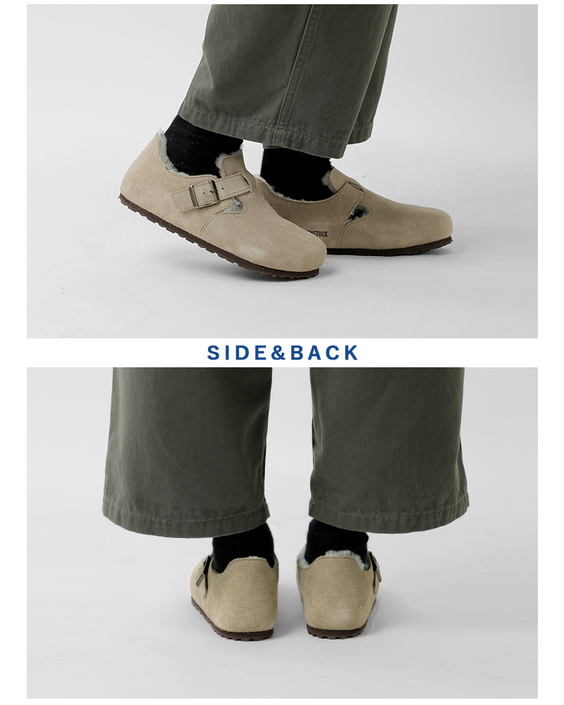 BIRKENSTOCK(ビルケンシュトック)ロンドンシアリングスエードレザーボアナローフラットシューズ“LONDONSHEARLING”london-shearling