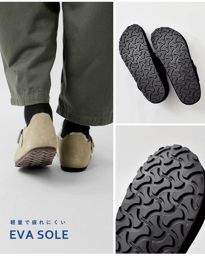 BIRKENSTOCK(ビルケンシュトック)ロンドンシアリングスエードレザーボアナローフラットシューズ“LONDONSHEARLING”london-shearling