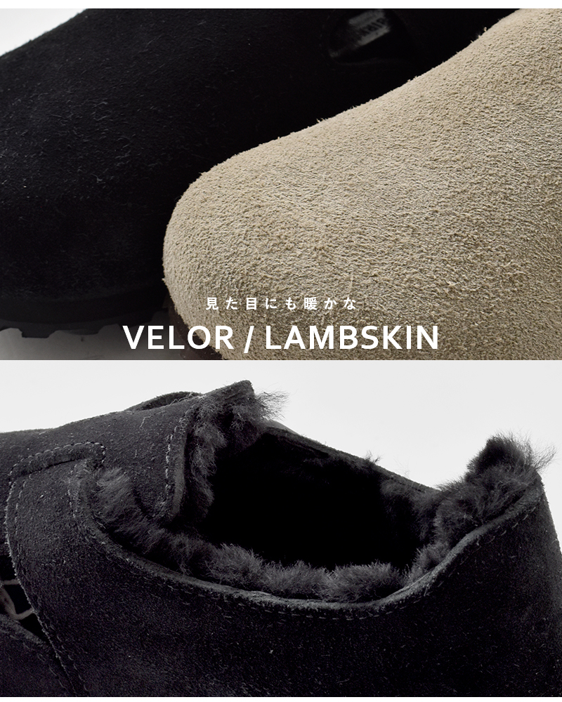 BIRKENSTOCK(ビルケンシュトック)ロンドンシアリングスエードレザーボアナローフラットシューズ“LONDONSHEARLING”london-shearling
