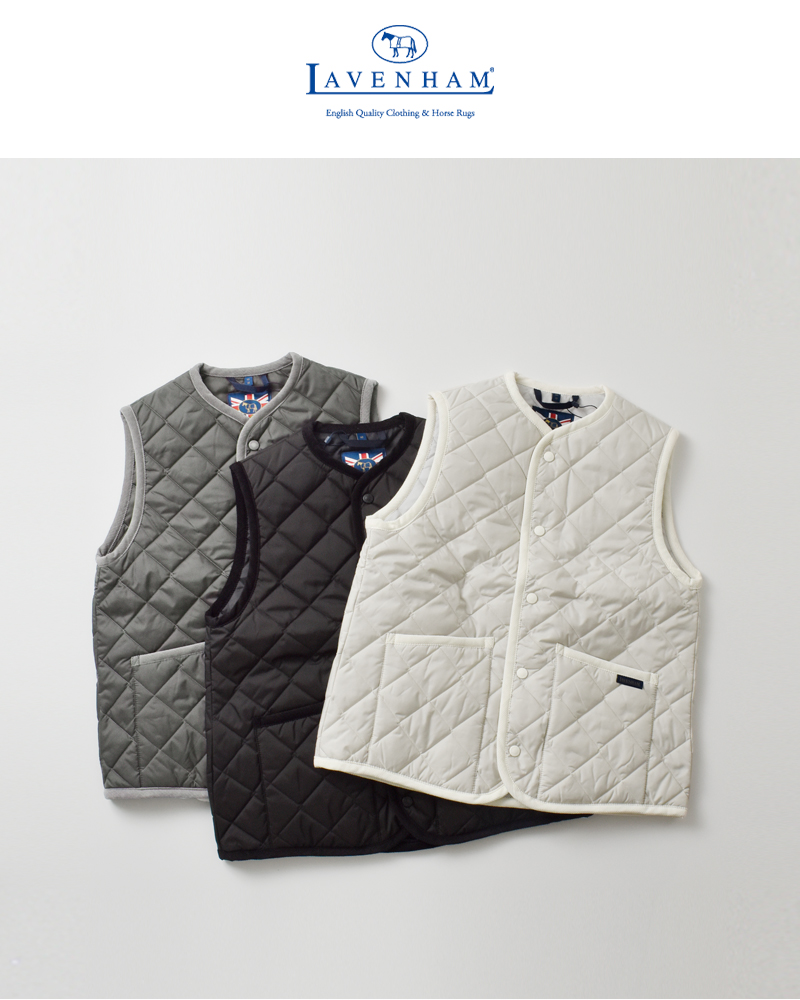 LAVENHAM(ラベンハム)コクーンソーンハムキルティングノーカラーベスト“COCOONTHORNHAMWOMENS”lv10125