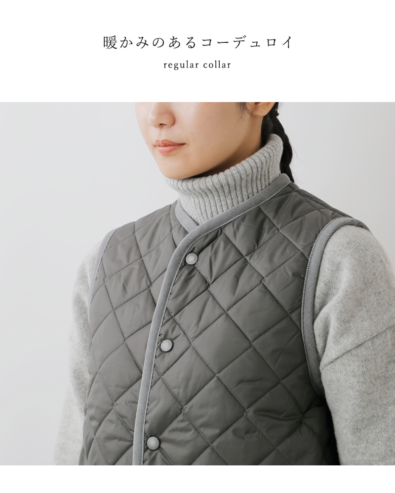 LAVENHAM(ラベンハム)コクーンソーンハムキルティングノーカラーベスト“COCOONTHORNHAMWOMENS”lv10125