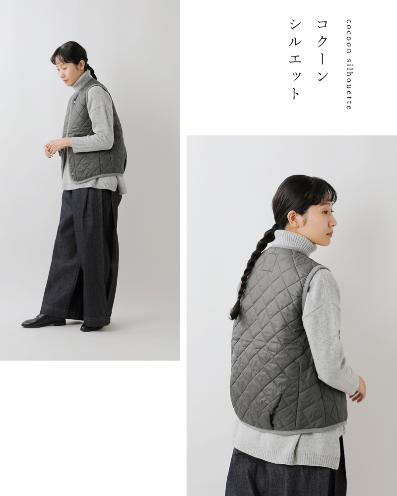 LAVENHAM(ラベンハム)コクーンソーンハムキルティングノーカラーベスト“COCOONTHORNHAMWOMENS”lv10125