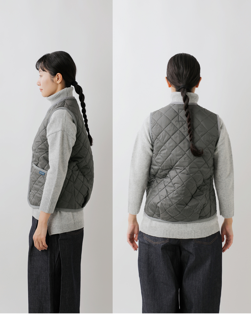 LAVENHAM(ラベンハム)コクーンソーンハムキルティングノーカラーベスト“COCOONTHORNHAMWOMENS”lv10125