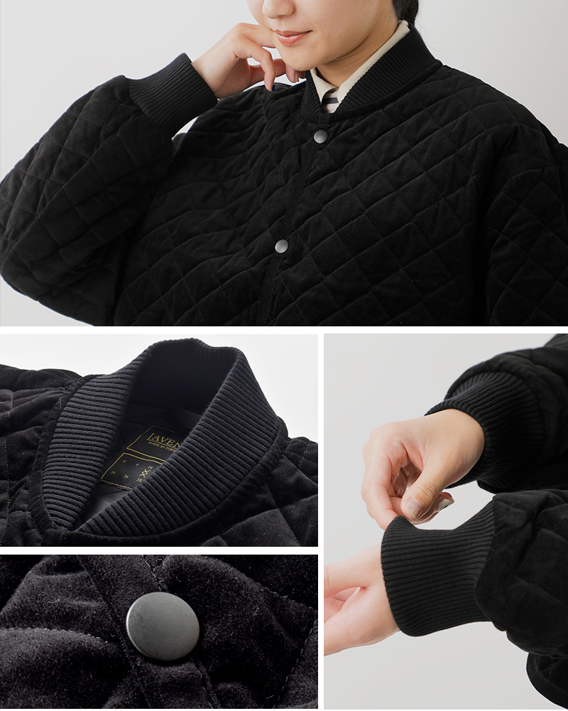 LAVENHAM(ラベンハム)ベルベットキルティングパネルボンバージャケット“PANELEDBOMBERJACKETWOMENS”lv12112