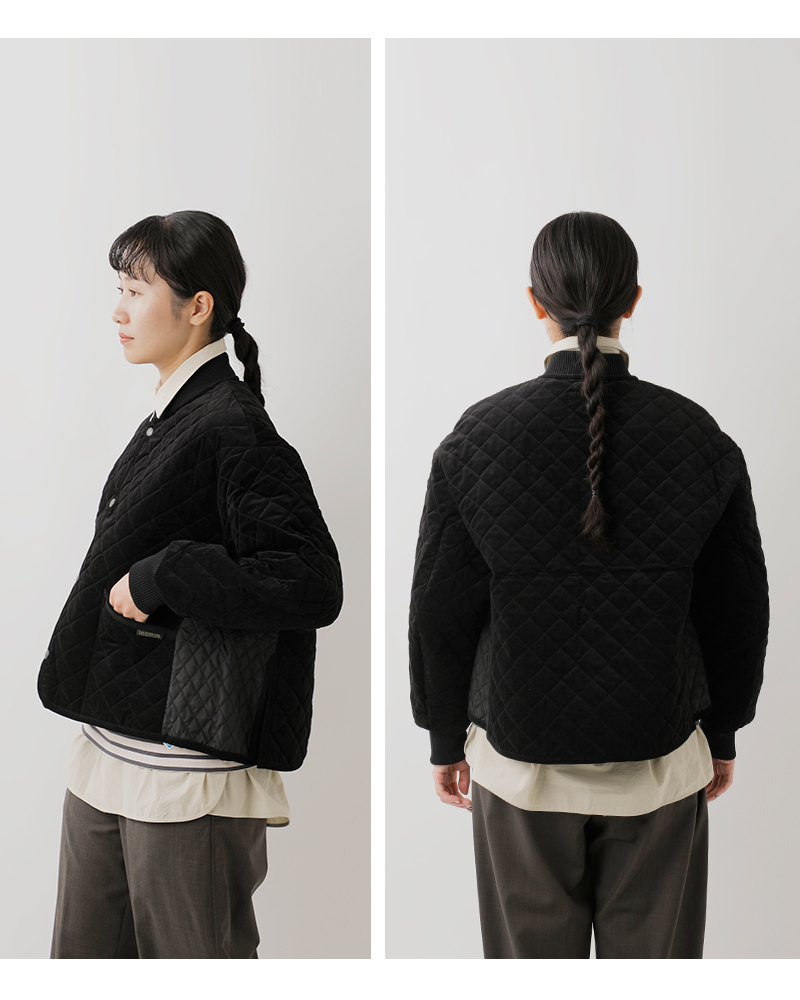 LAVENHAM(ラベンハム)ベルベットキルティングパネルボンバージャケット“PANELEDBOMBERJACKETWOMENS”lv12112