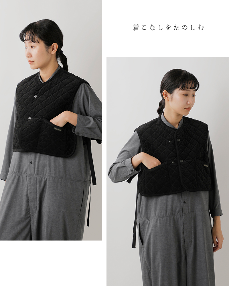 LAVENHAM(ラベンハム)べルベットディービーソーンハムキルティングクロップドベスト“VELVETDBTHORNHAMWOMENS”lv12133