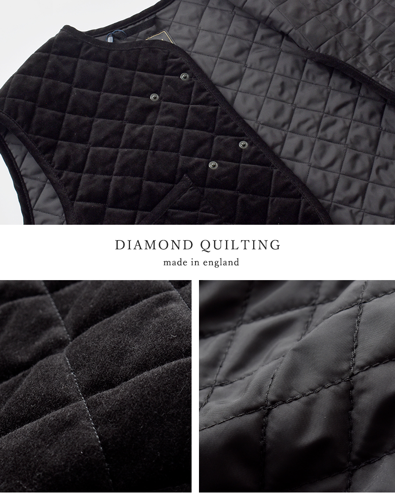 LAVENHAM(ラベンハム)べルベットディービーソーンハムキルティングクロップドベスト“VELVETDBTHORNHAMWOMENS”lv12133