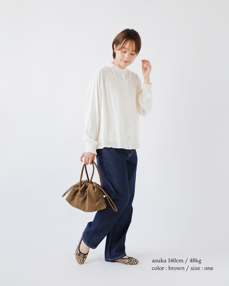 MARY AL TERNA(メアリオルターナ)ウルトラスエード巾着ミニハンドバッグ“WRING”ma5227bg-38