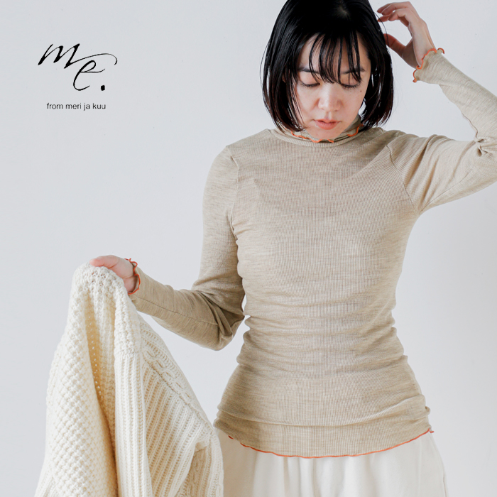 me.(ミードット)メリノウォッシャブルウールタートルネックプルオーバーme-23309