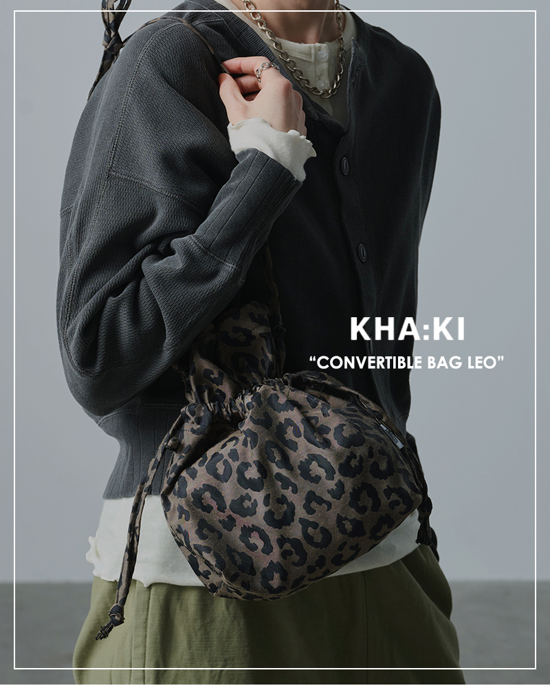kha:ki(カーキ)レオパードコンバーチブルバッグ“CONVERTIBLEBAGLEO”mil25fbg3027