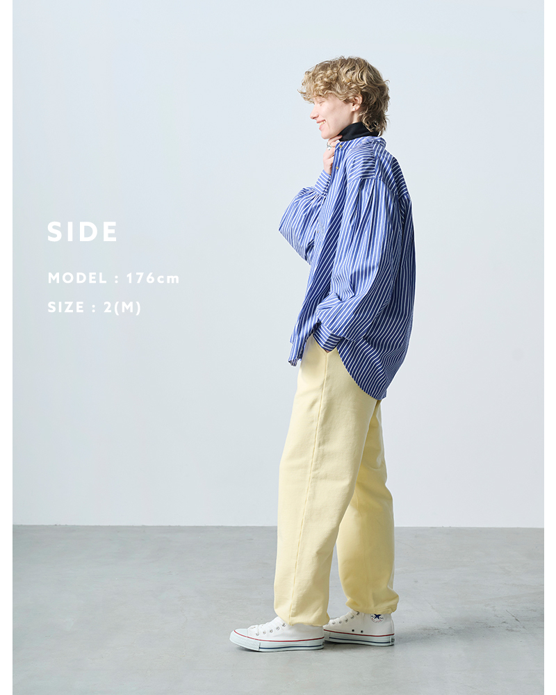 kha:ki(カーキ)ブロードボリュームスリーブバンドカラーシャツ“GOLDDOTSHIRTS”mil25fbl3149